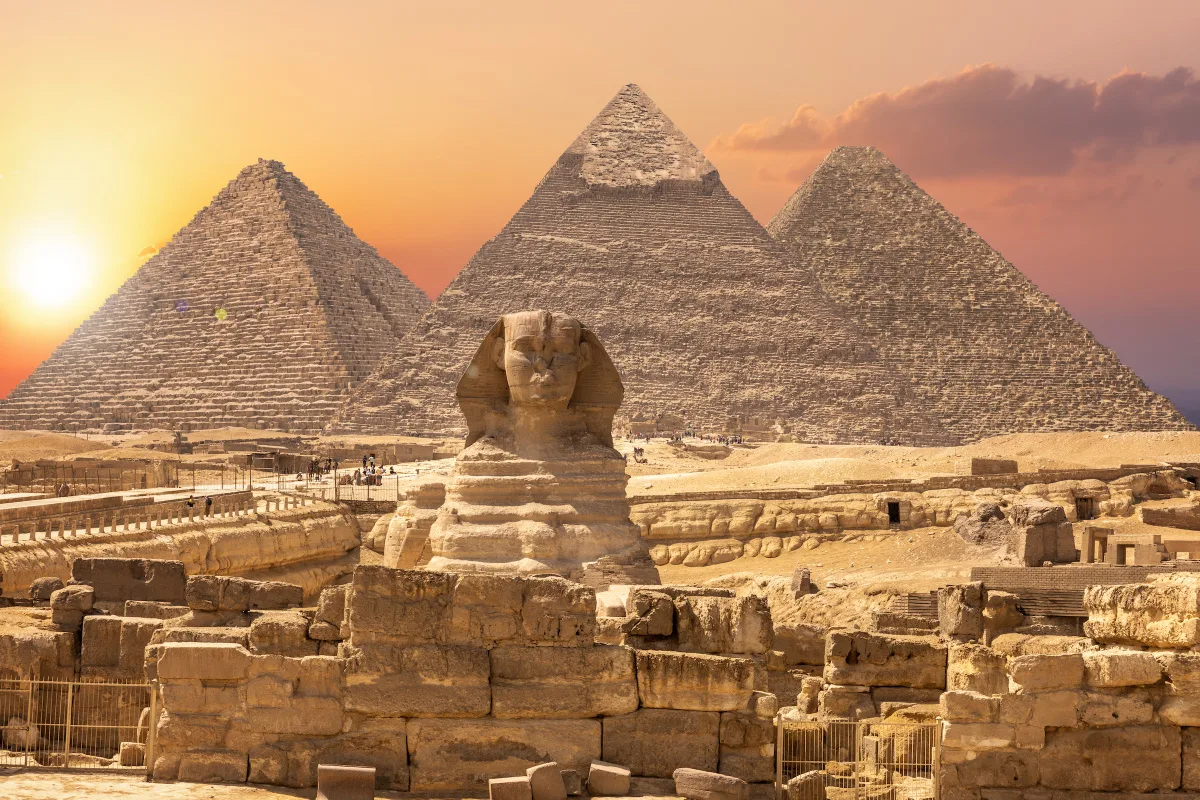 Great Pyramids of Giza at Sunset